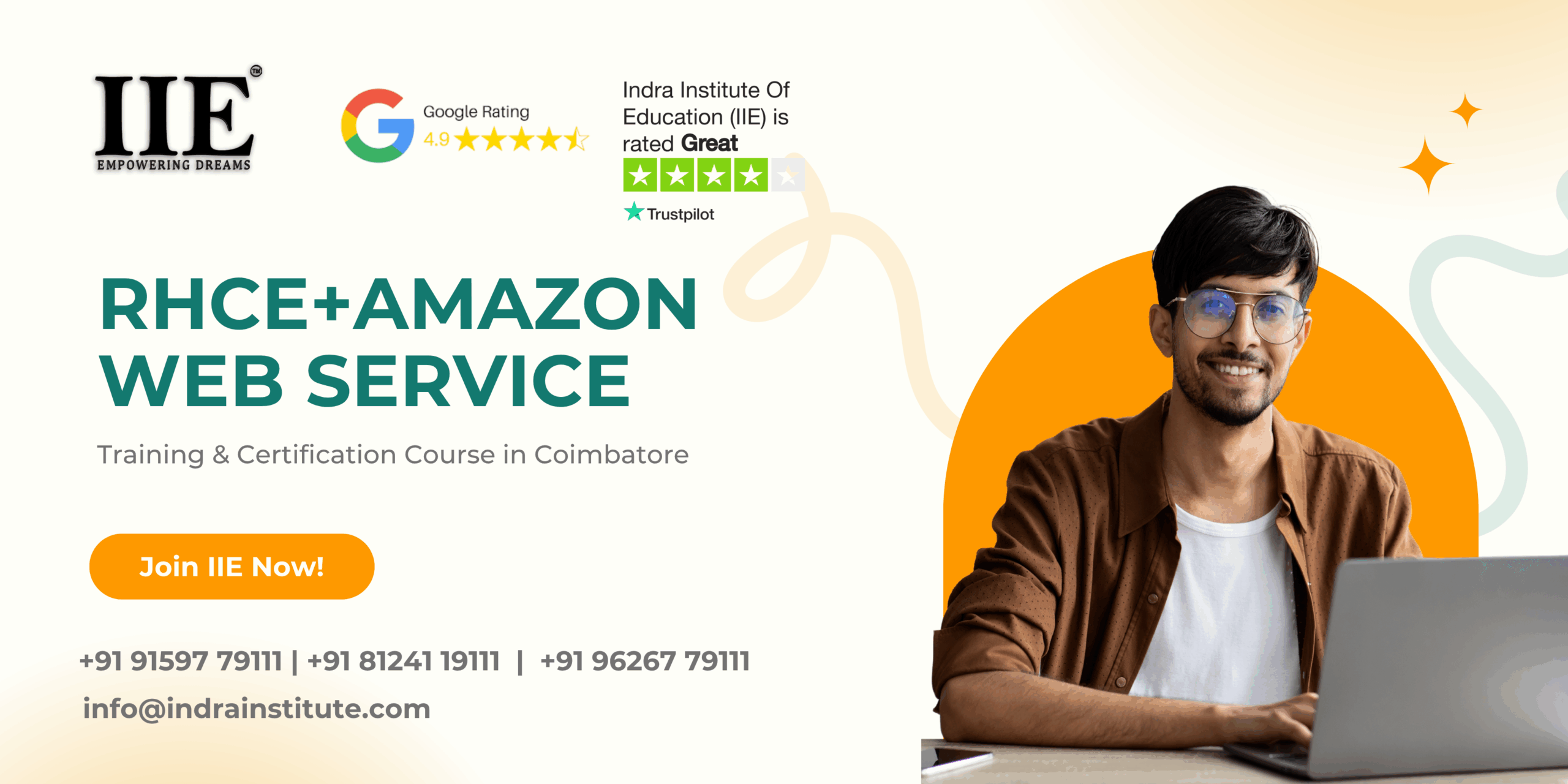 RHCE and AWS training in Coimbatore at IIE with Linux server administration, cloud services, and certification prep.
