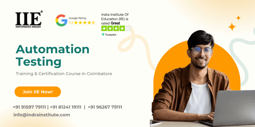Automation testing training in coimbatore indra institute
